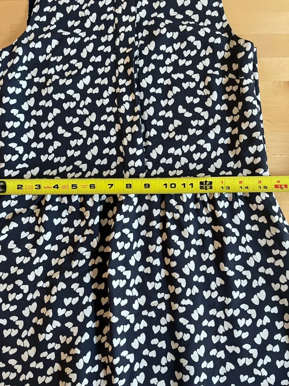 J Crew Navy Heart Print Sz O Sleeveless Half Placket Chiffon Mini Dress Preppy